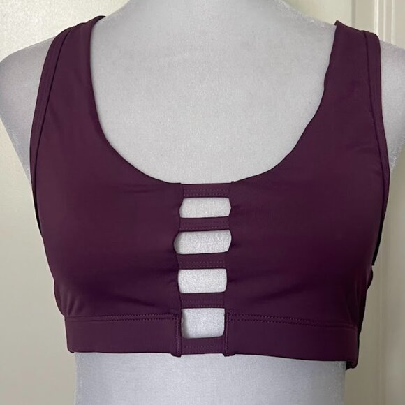 Victoria's Secret PINK Purple Ultimate Cage Front Unlined Sports Bra Medium - Picture 1 of 11